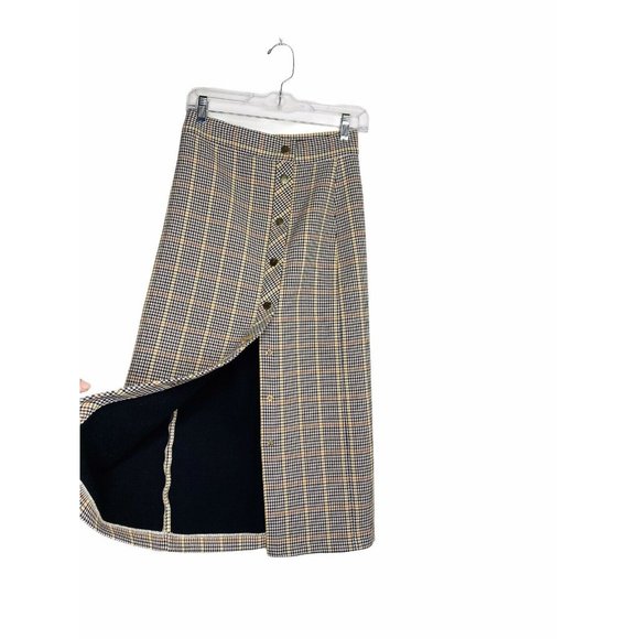 Zara Woman Plaid Tartan Pencil Skirt Button Down Lined size XS - Picture 4 of 11